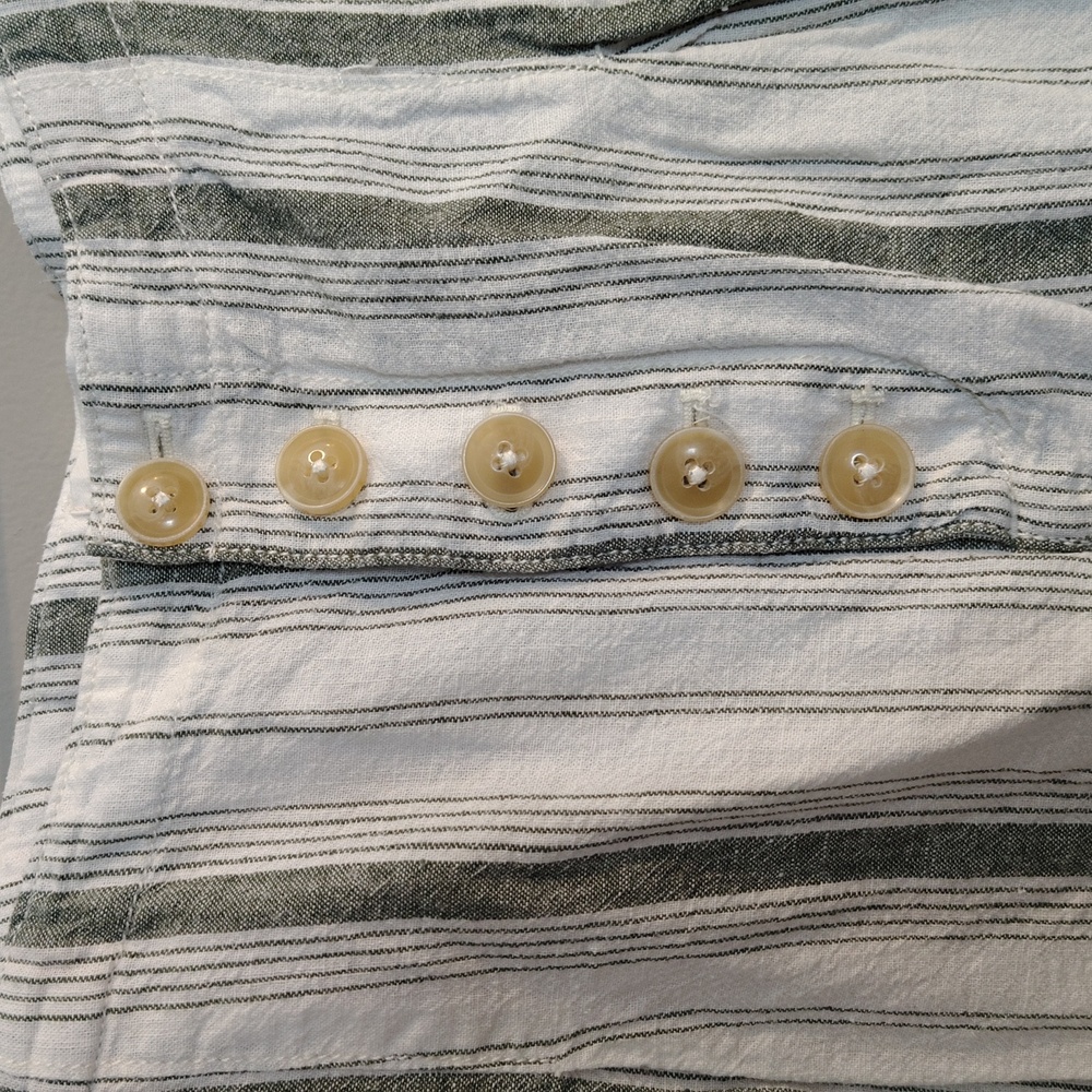 Anthropologie Beachgoer Women's 12 White and Green Striped Shorts - Picture 3 of 8